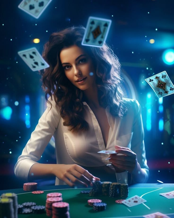 Layar blackjack Jurassic Kingdom dengan chip taruhan dan pilihan hit-stand